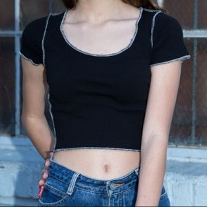 Brandy melville Mckenna black top with white trim